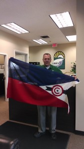 Randy with city flag